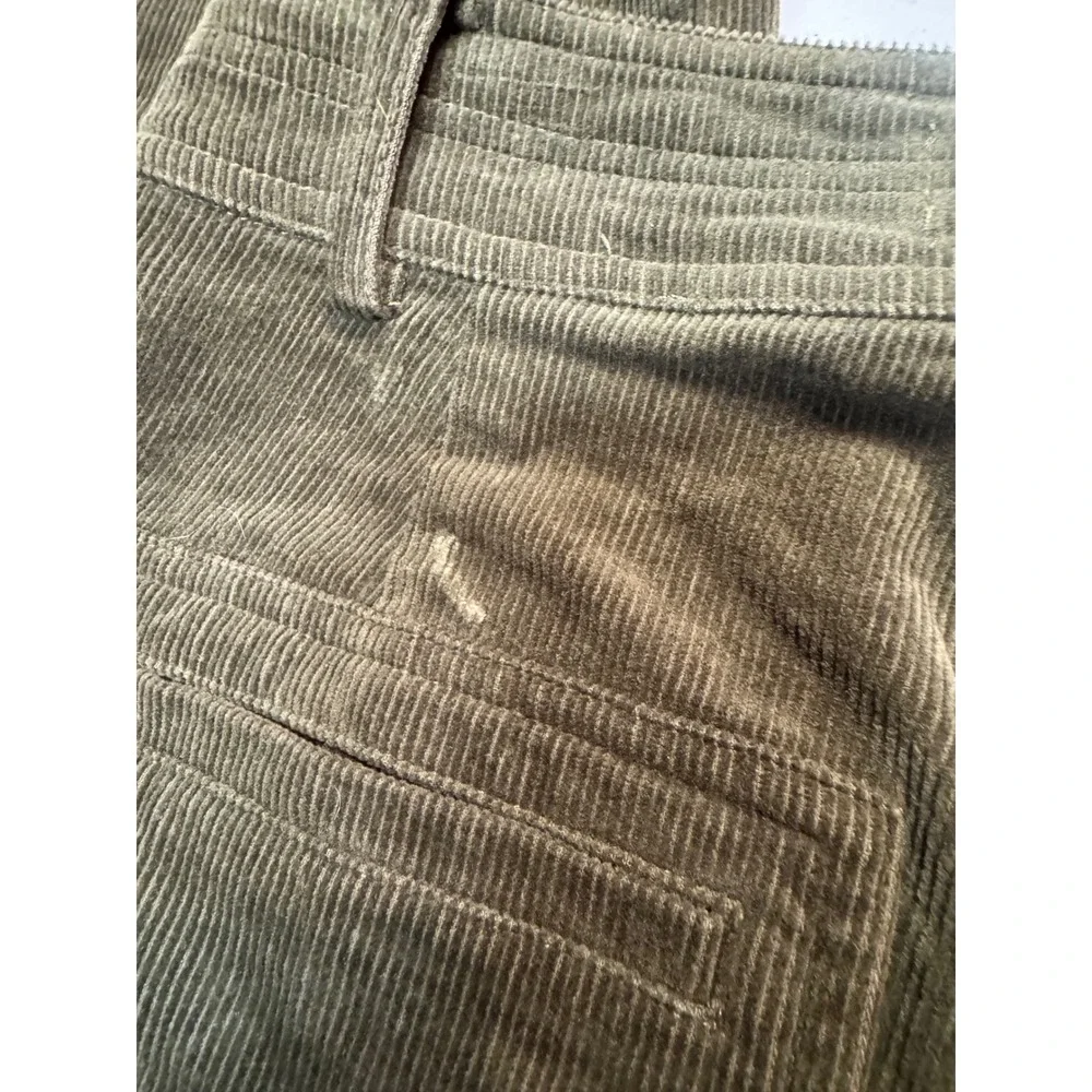 APIECE APART Slim Martson Corduroy‎ Pants High Waisted Olive Green Sz 4 Academia